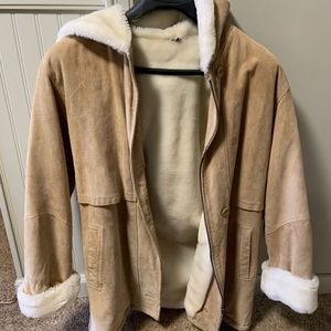 Marvin Richards light tan suede coat